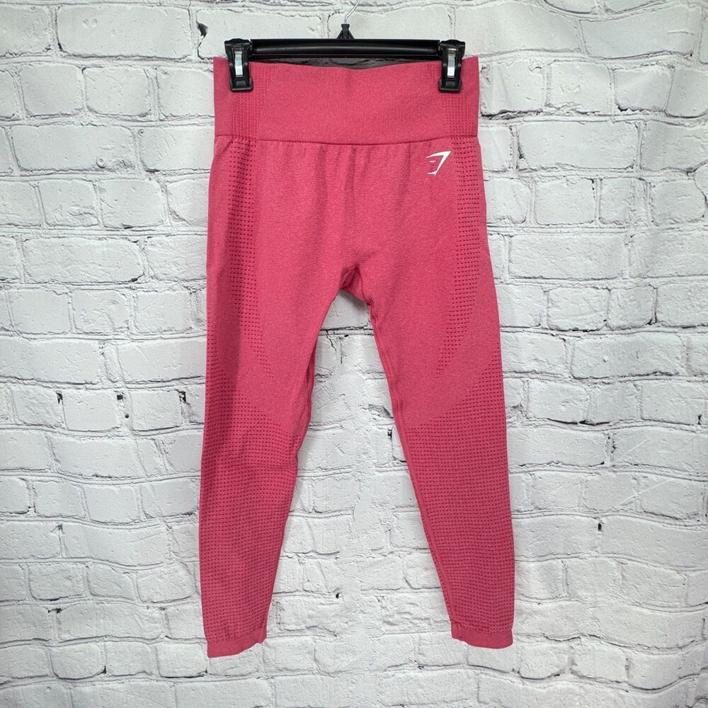 Gym Shark Vital Leggings Women's M Hot Pink High Waisted Seamless Sculpting